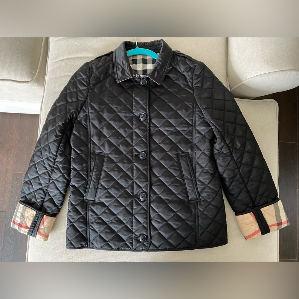 Burberry Classic Ashurst girls quilted coat/jacket black size 14 - perfect cond